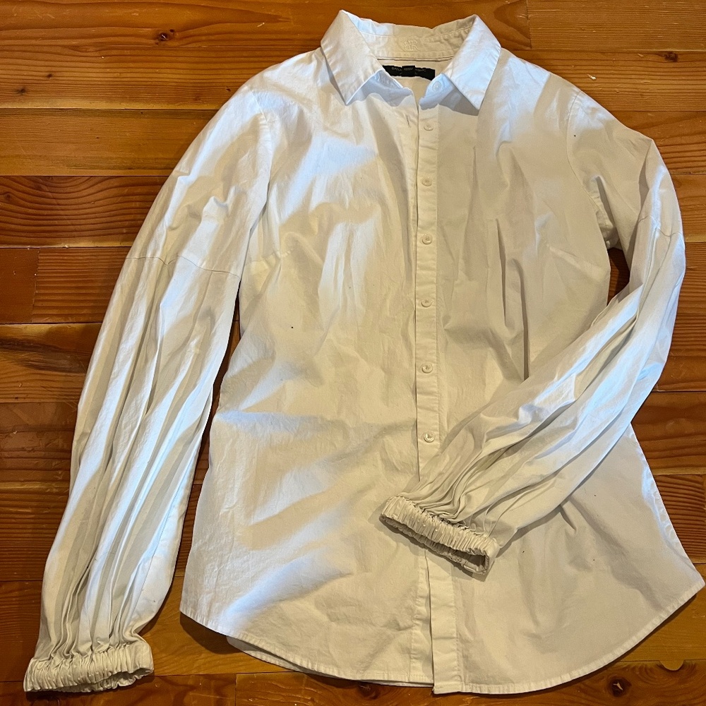 White button up collared shirt
